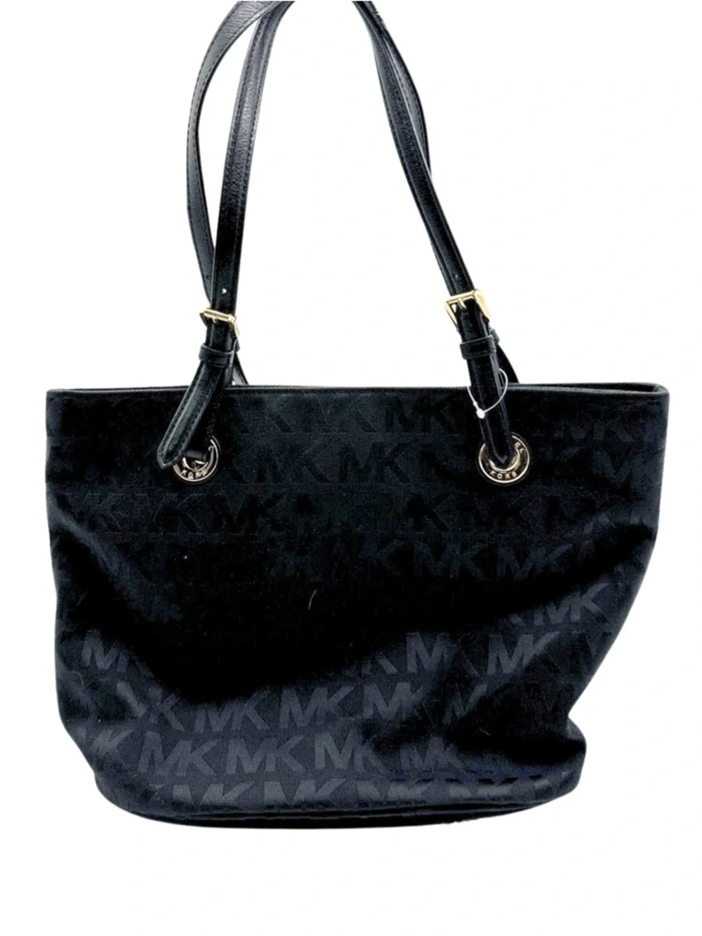 Michael Kors Black Jet Set Medium Signature Jacquard Tote with Gold Tone Accent - Picture 3 of 17